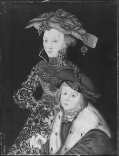 Johann Friedrich von Sachsen ("der Großmütige") als Knabe und seine Mutter Sophie von Mecklenburg by Franz Wolfgang Rohrich