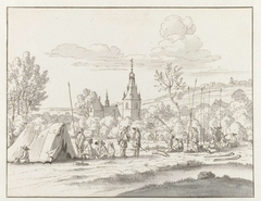 Kampement van het leger van Willem III bij Binche, 1675 by Josua de Grave