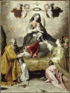 La Vierge à l'Enfant en gloire avec saint Antoine abbe et sainte Lucie by Federico Barocci