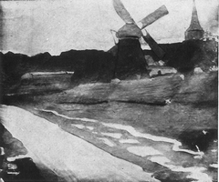 Landscape with windmill by Stanisław Ignacy Witkiewicz
