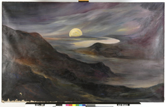 Landschap met opkomende maan by Karel Albert Schmidt