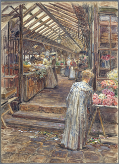 Le Marché des Enfants-Rouges, rue de Bretagne by Frédéric Anatole Houbron