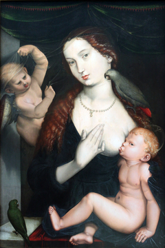 Madonna with Child and Parrots