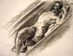 Male Reclining on a Stairway by John Singer Sargent