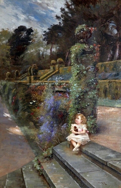 Mary Drewe (1900-1985), in the gardens at Wadhurst Hall, East Sussex by Charles Martin Hardie