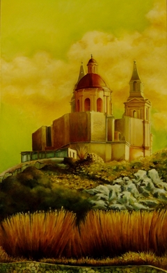 Mellieha's Church (Malta)  41 x 69cm oil on canvas by Benny Brimmer