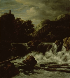 Mountainous Landscape with Waterfall by Jacob Isaacksz. van Ruisdael