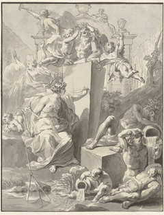 Ontwerp voor het titelblad van W. van der Hoeven, Westermeer, 1721 by Jan Wandelaar