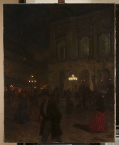 Paris Opera at night by Aleksander Gierymski