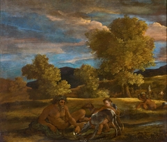 Paysage au dieu fleuve. Paysage de Grottaferrata (left half of Venus and Adonis)