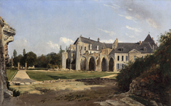Paysage avec une abbaye en ruines, probablement les Vaux-de-Cernay by François Antoine Léon Fleury