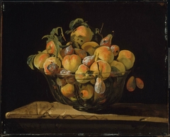 Peaches and Pears in a Glass Bowl by Giovanni Paolo Castelli