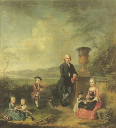 Pfarrer Reinhard Graviseth und seine Familie. by Johann Ludwig Aberli