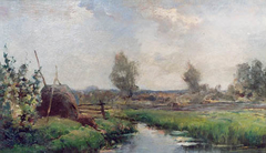 Polderlandschap met hooischelf by Jan Hillebrand Wijsmuller