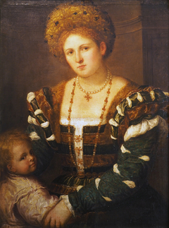 Portrait of a Lady with a Boy by Paris Bordone