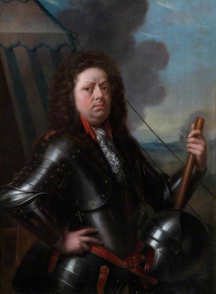 Portrait of an Officer in Armour in Front of His Tent by Philip van Dijk