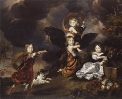 Portrait of four unknown children by Nicolaes Maes