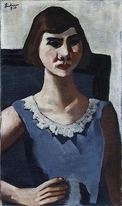 Portrait of Quappi in Blue by Max Beckmann