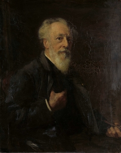 Portret van J.A.B. Stroebel (1821-1905), kunstschilder by Pieter de Josselin de Jong