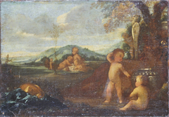 Putti in a Landscape by Anonymous