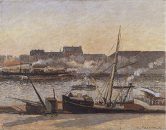 Quai de la Bourse, Rouen, après-midi by Camille Pissarro