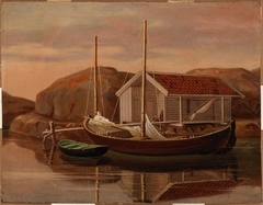 Quay and Boat Shed by Wilhelm von Wright