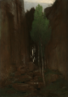 Quell in einer Felsschlucht (Spring in a Narrow Gorge) by Arnold Böcklin