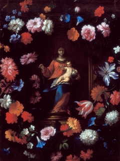 Rosary Madonna in a Garland