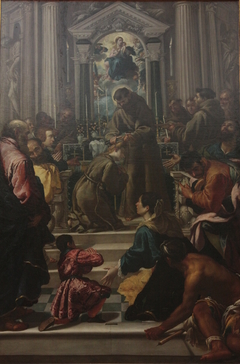 Saint François d'Assise coupant les cheveux de sainte Claire by Fra Semplice