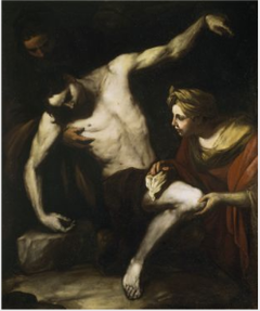 Saint Sebastian Tended by Saint Irene by Luca Giordano