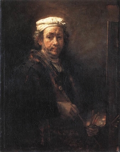 Self-portrait with easel by Rembrandt