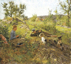 Shepherds at Tåtøy by Erik Werenskiold