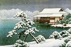 Snow in the Seichoen by Kawase Hasui