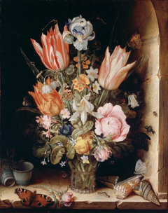 Still Life with Flowers in a Vase by Christoffel van den Berghe