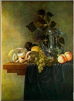 Still life with Jan Steen pitcher by Andries Benedetti
