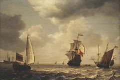 Stormy Sea with Sailing Ships by Simon de Vlieger