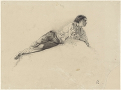Studie van een liggende jongeman by Johan Daniël Koelman