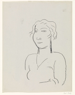 Studieblad met schets van een vrouw by Leo Gestel