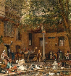 Study for ‘The Courtyard of the Coptic Patriarch’s House in Cairo’ by John Frederick Lewis