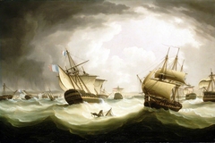 The Battle of Trafalgar, 21 October 1805: end of the action by Thomas Buttersworth