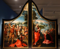 The Beheading of Saint Catherine of Alexandria (left) and the Miraculous Catch (right) by Meester van de Sint-Nicolaastriptiek