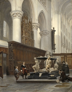The Choir of the O.L.-Vrouwekerk in Breda with the Tomb of Engelbert II of Nassau