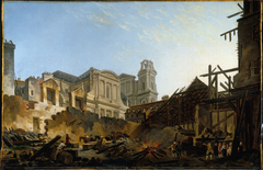 The Foire Saint-Germain after the fire of the night of 16 to 17 March 1762.