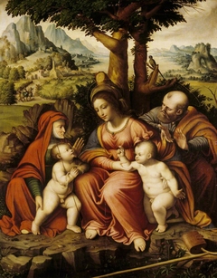 The Holy Family with Saint Elizabeth and Infant John the Baptist by Cesare Magni