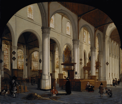 The interior of St Janskerk at Gouda by Hendrick Cornelisz van Vliet