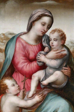 The Madonna and Child with the Infant Saint John the Baptist by Master of Volterra