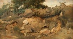 The Quarry of Chaise-Marie at Fontainebleau by Jean-Baptiste-Camille Corot