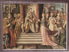 The Queen of Sheba visits King Solomon