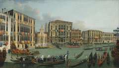 The Regatta on the Grand Canal, Venice, looking towards the Palazzo Foscari and Palazzo Balbi by Vincenzo Chilone