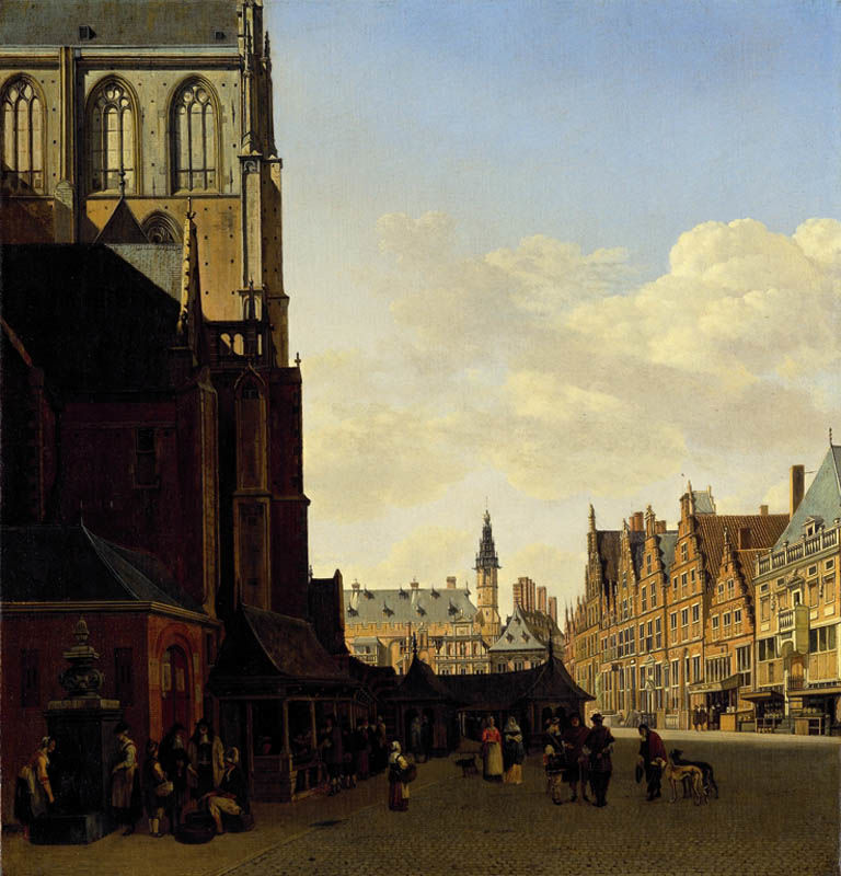 The St. Bavo's with the Fish Market, Haarlem